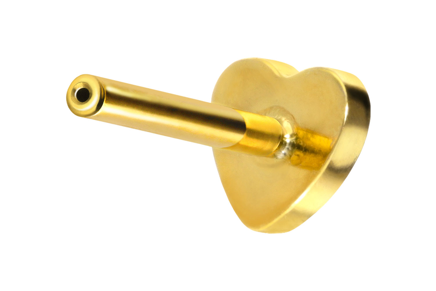 Titan Labret Piercing mit Push Fit ohne Kugel HERZ